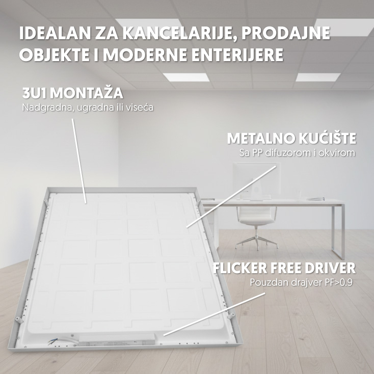 LED Panel 2u1 48W 6500K 595x595 – LP6060W-2IN1 - Led paneli