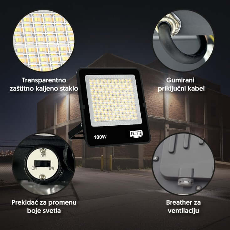 LED Reflektor 100W Promenljiva Boja | LRF043CCT-100W - Reflektor bez senzora