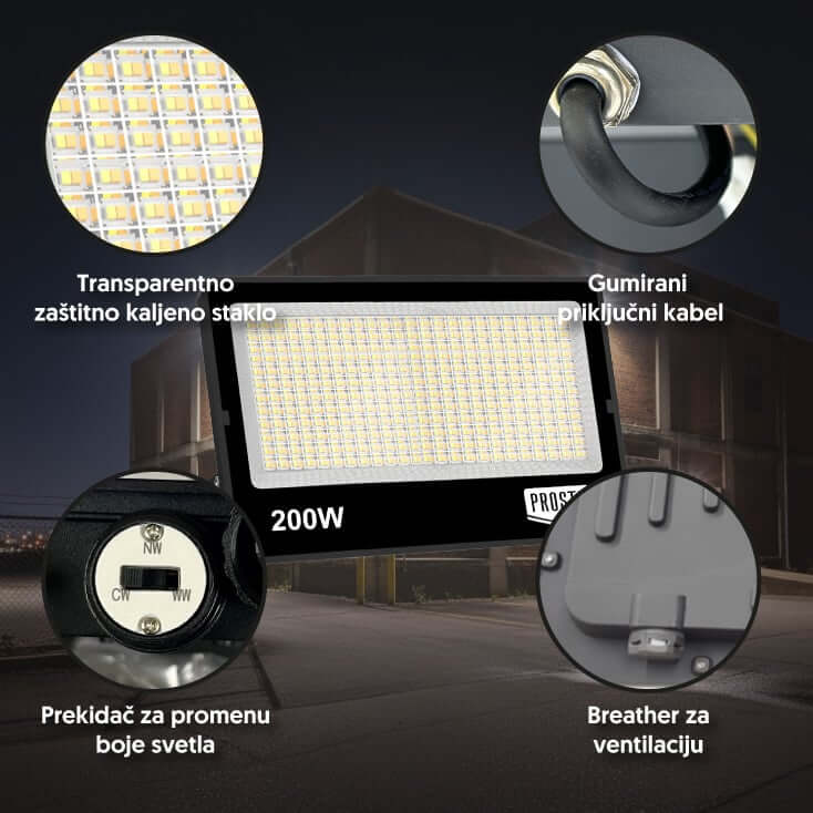 LED Reflektor 200W Promenljiva Boja – LRF043CCT-200W | PROSTO - Reflektor bez senzora