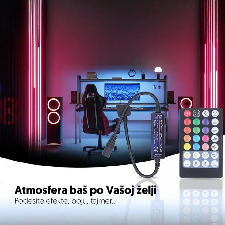 Mini RGB LED Kontroler 72W + Daljinski | KON-MN-RGB/28 - Pribor za LED trake