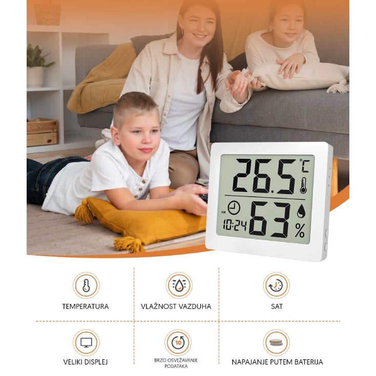 Mini termo-higrometar sa satom - Termostati za grejanje i hlađenje