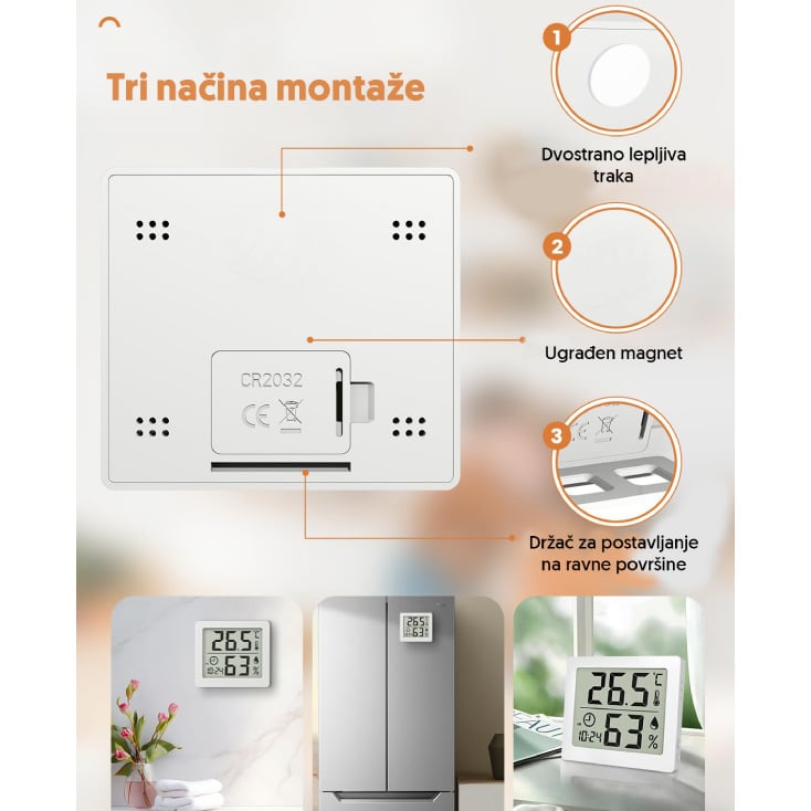 Mini termo-higrometar sa satom - Termostati za grejanje i hlađenje