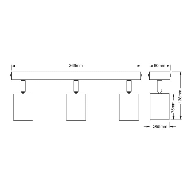 OSRAM ELEMENTAL Spot Lampa 3xGU10 | SKU 4099854587566E - Led spotovi