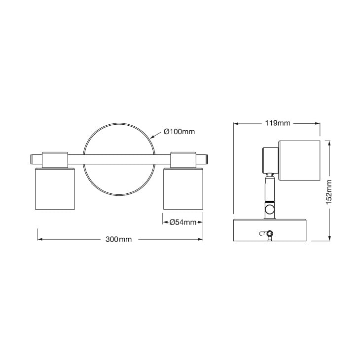 OSRAM PRIMAL Crna Spot Lampa 2xGU10 | SKU 4099854587344E - Led spotovi