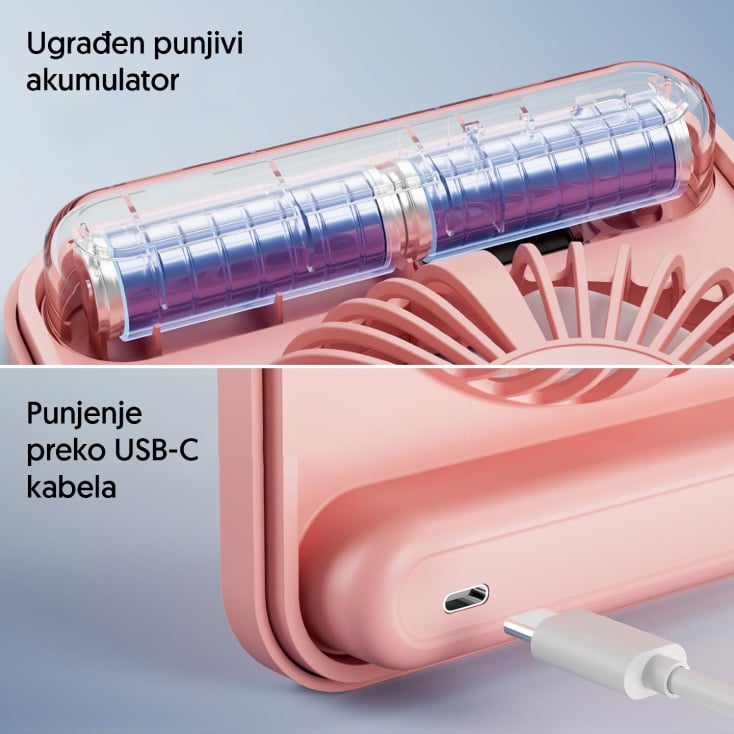 PROSTO Mini Prenosni Ventilator sa Punjivom Baterijom USB - Stoni ventilatori