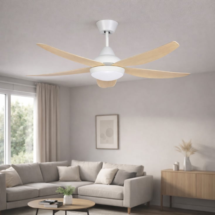 PROSTO Plafonski Ventilator 142cm sa LED Svetlom 50W Beli CFB5605L-5/50WH - Plafonski ventilatori