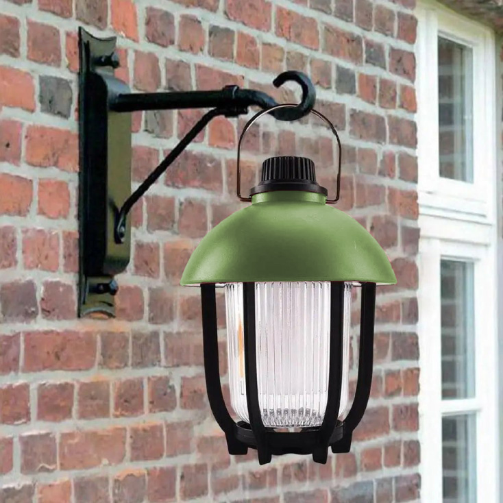 Prenosna Punjiva LED Kamping Lampa 3 Boje, Metalna Drška, Zelena - Led lampe na baterije