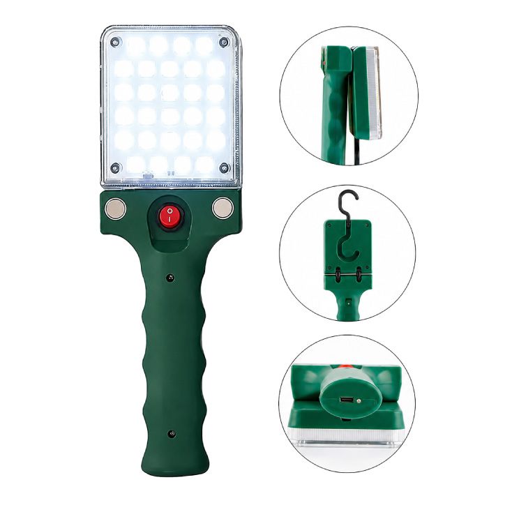 Punjiva LED Radna Lampa sa Magnetom i Kukom, USB Type C, Hladno Bela, 243 mm - Led lampe na baterije