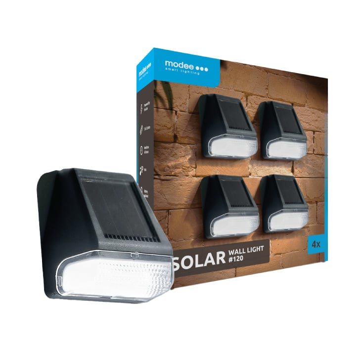 Solarna LED zidna lampa Modee ML-WS120, set 4 komada, dnevna 6500K, IP44 - Led spoljna rasveta