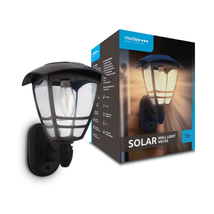 Solarna LED zidna lampa fenjer Modee ML-WS130, filament toplo bela 3200K - Led spoljna rasveta