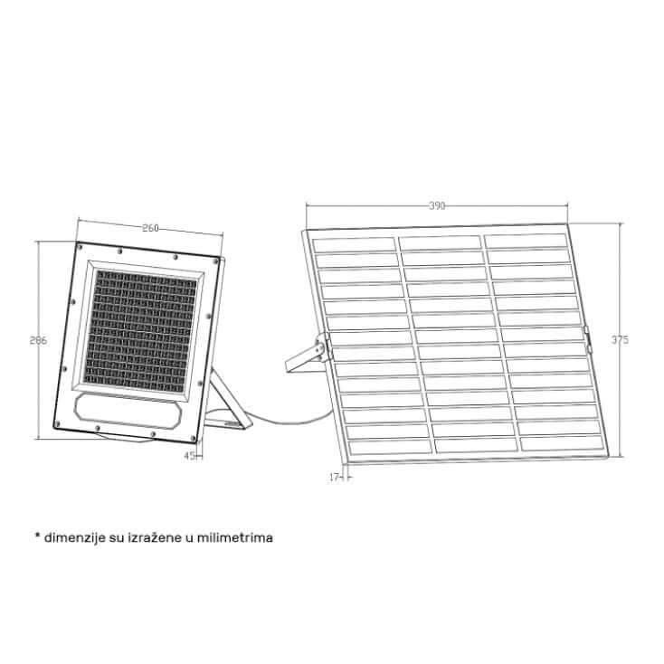 Solarni LED reflektor 240W 5000K – GN-SFL519-240W - Solarni reflektori