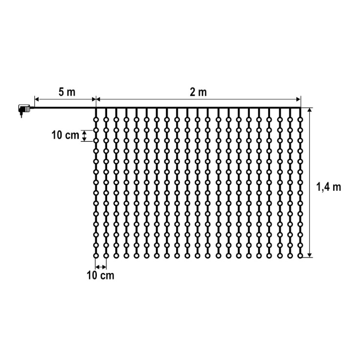 Svetleći LED niz sa 294 hladno bele diode - Dekorativna rasveta