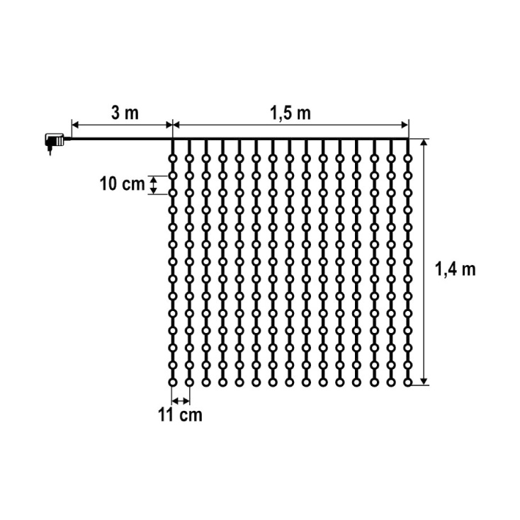 Svetleći niz sa 210 hladno belih LED dioda -