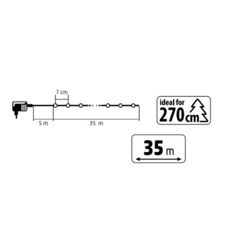 Svetleći niz sa 500 hladno belih LED dioda 35m - Dekorativna rasveta