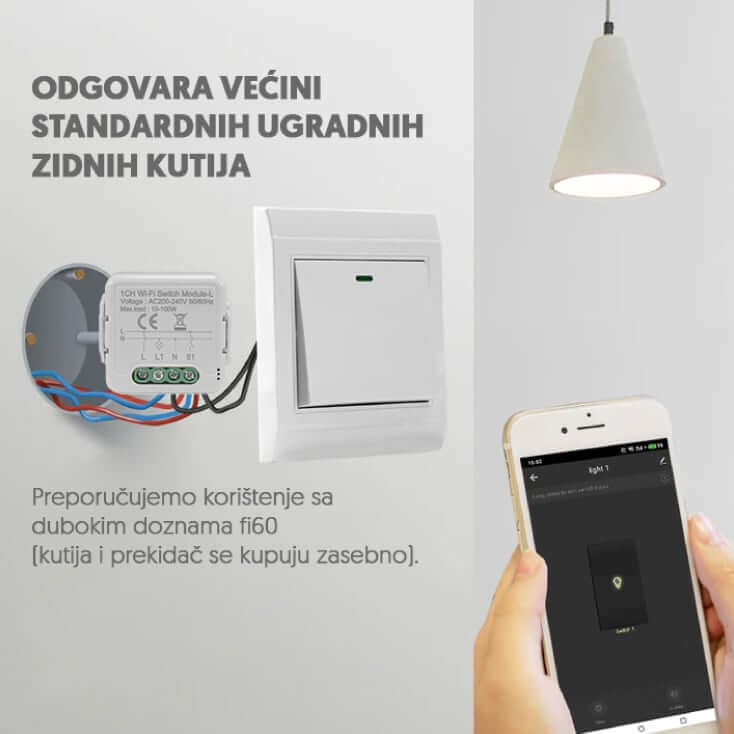 Wi-Fi Smart Prekidač bez N Provodnika 100W | Smart Home - Ostala oprema