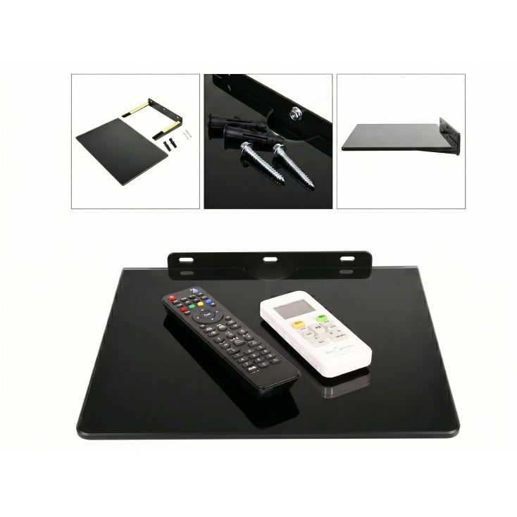 Zidna polica za AV opremu HOME STBH-Q8, staklo i metal, do 8 kg - Nosači za TV