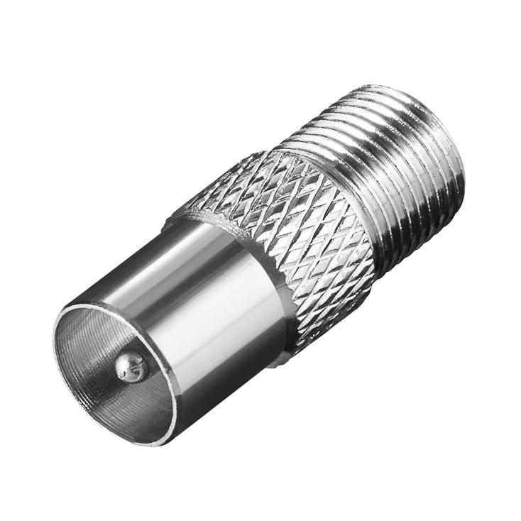 Adapter koaksijalni na F metalni srebrni FF18