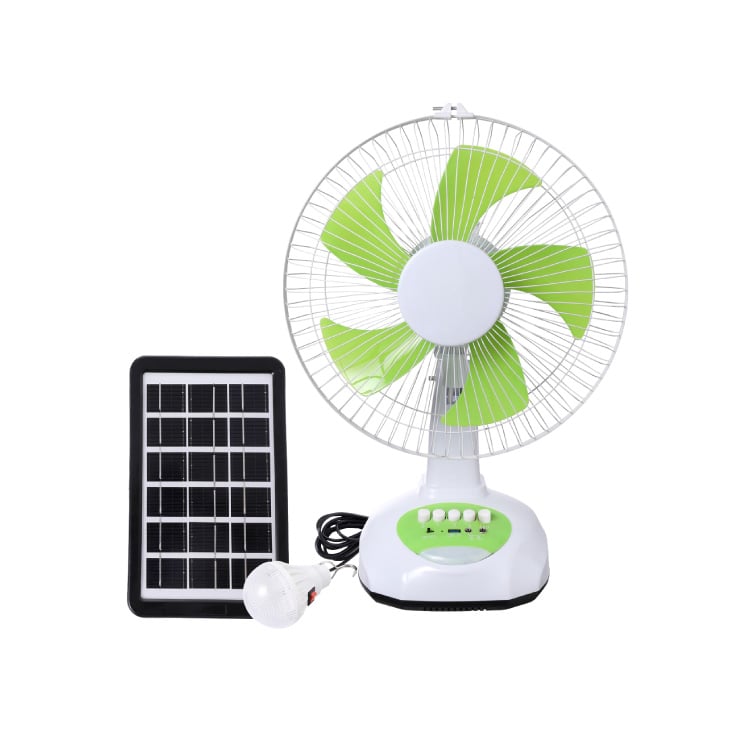 EUROLAMP stoni punjivi solarni ventilator sa LED lampom 34.5cm
