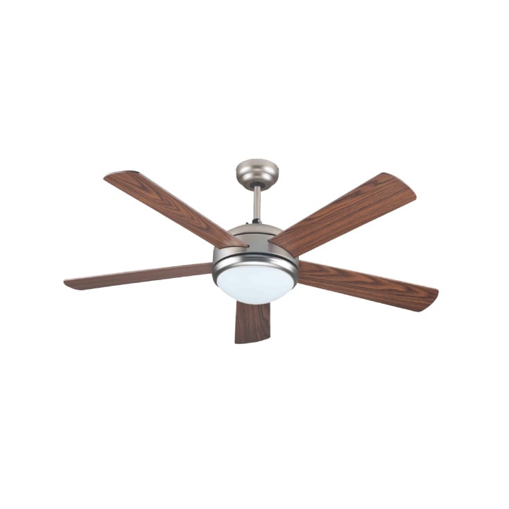 EUROLAMP plafonski ventilator sa svetlom 132cm nikl braon tajmer