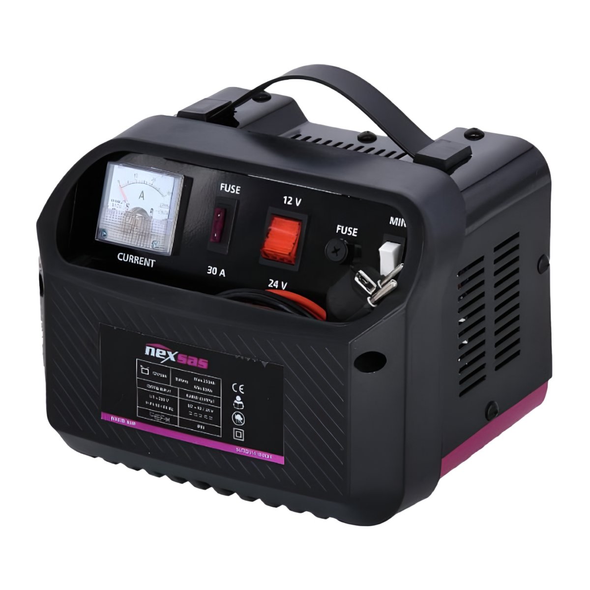 NEXSAS punjač za akumulator 12V i 24V 10A sa ručkom NXCB 10P