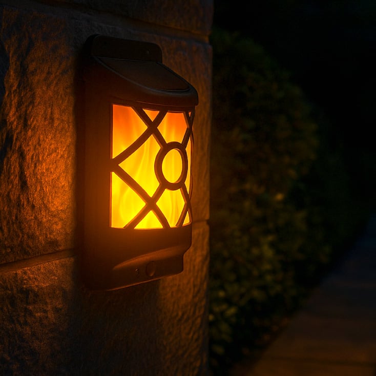 Solarna baštenska LED lampa sa efektom plamena nazidna MX6066