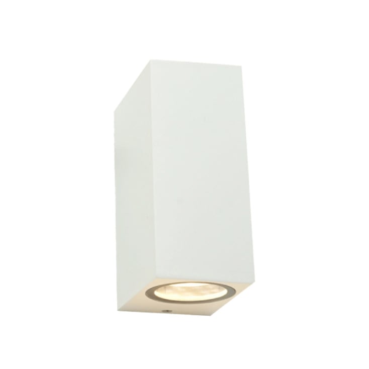 Spoljna zidna svetiljka kvadar 2x GU10 IP65 bela aluminijum W10412
