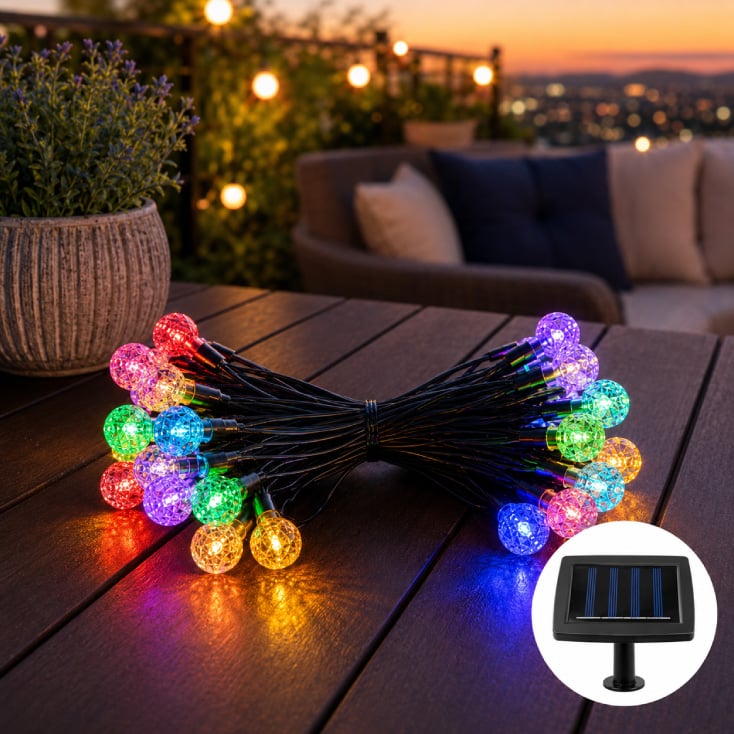 Solarni LED svetlosni niz 5,5 m, RGB