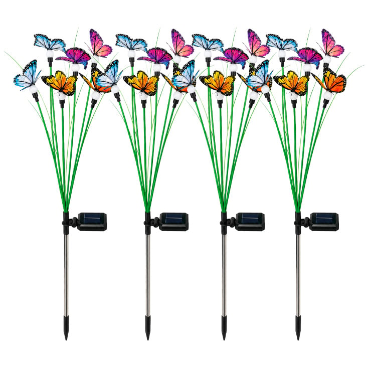 Solarne baštenske lampe leptiri, set 4 komada