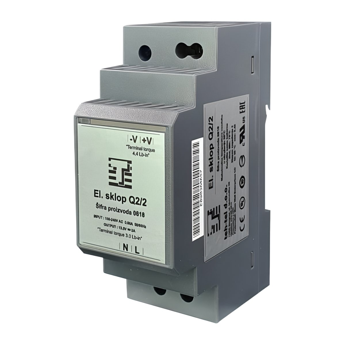 TEH-TEL T818 napojna jedinica za Q2/Q2C interfon do 40 korisnika, DIN šina 13.5V 2A