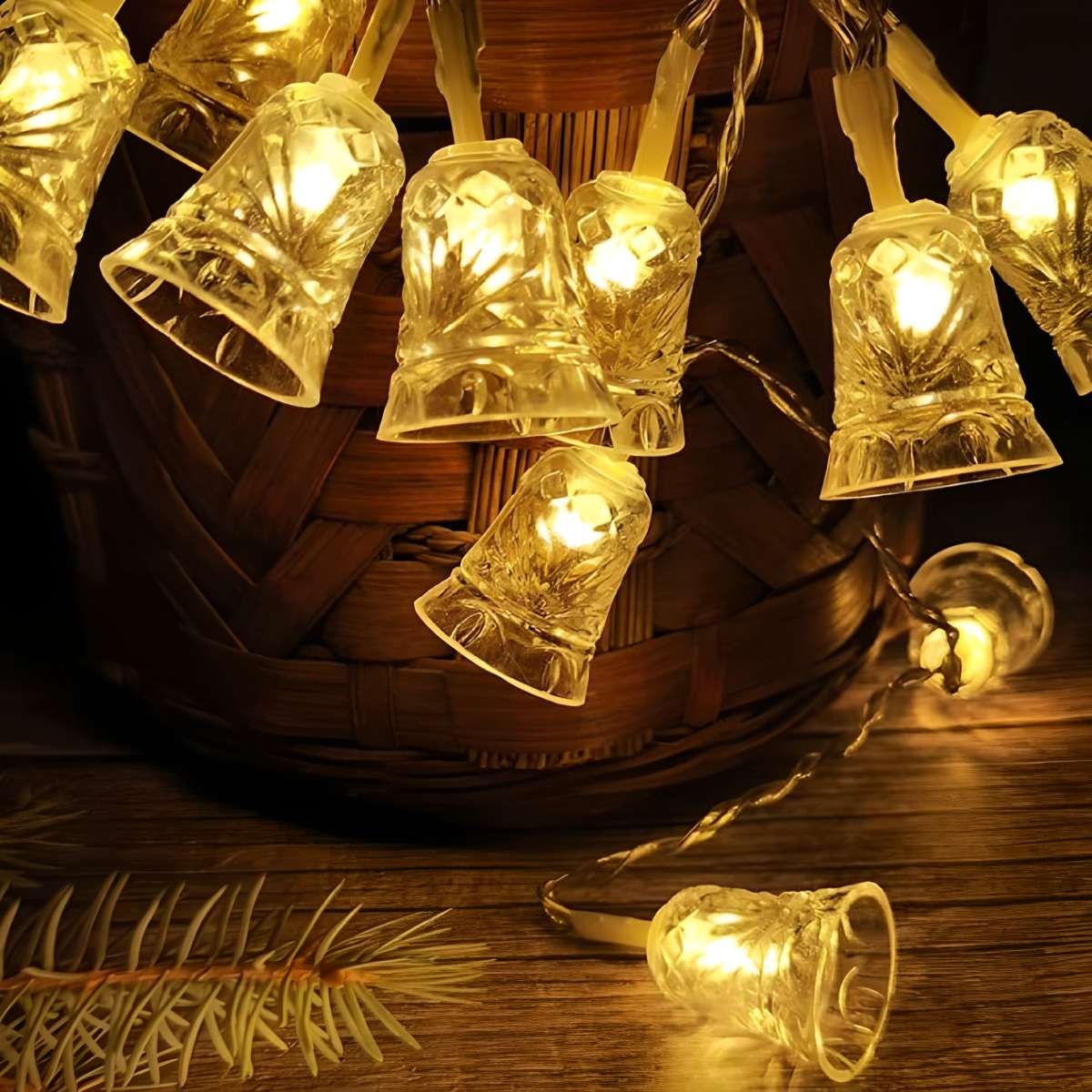 MODEE ML-C2014 LED lampice sa ukrasima zvona, 50 toplo belih LED 2700 K, 4,9 m, IP44