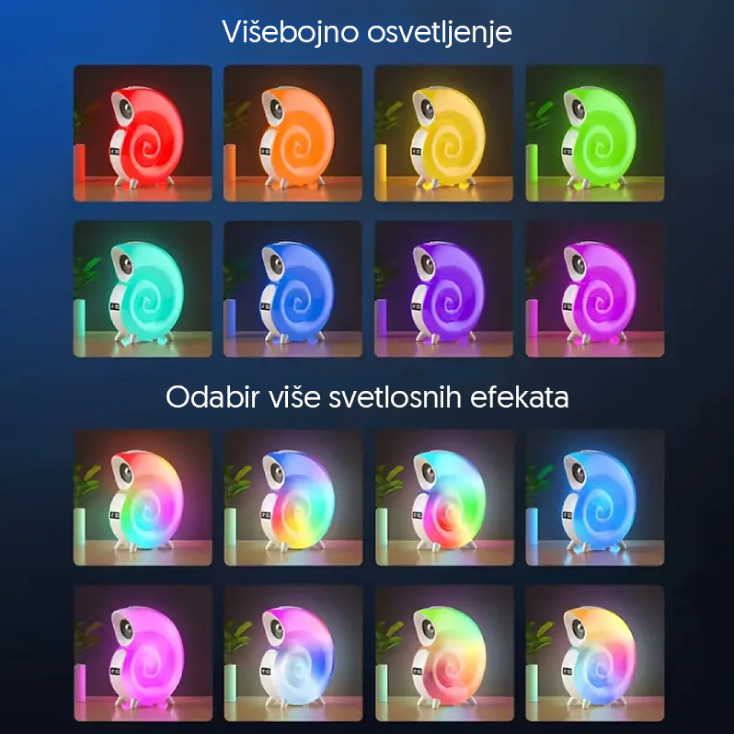 Bluetooth zvučnik lampa sa budilnikom