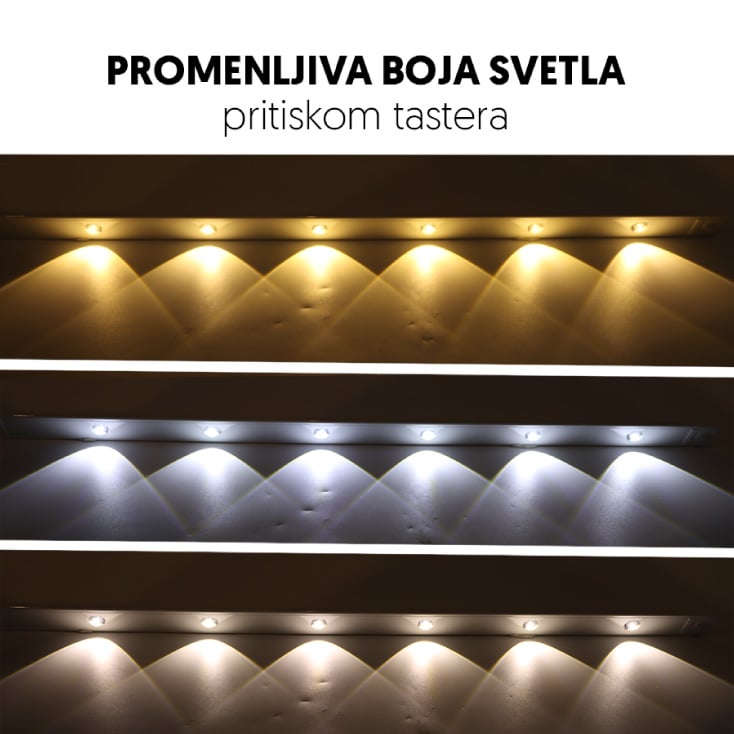 Punjiva LED lampa 80cm sa PIR senzorom pokreta, 3 boje svetla (NLC521-6D)