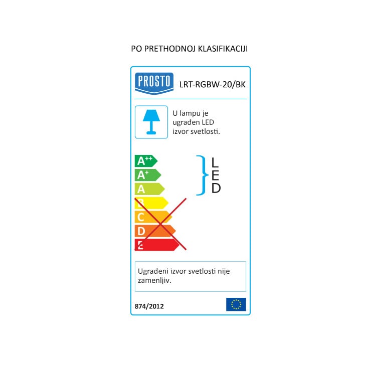 PROSTO RGB + CCT smart LED reflektor 20W crni LRT-RGBW-20/BK