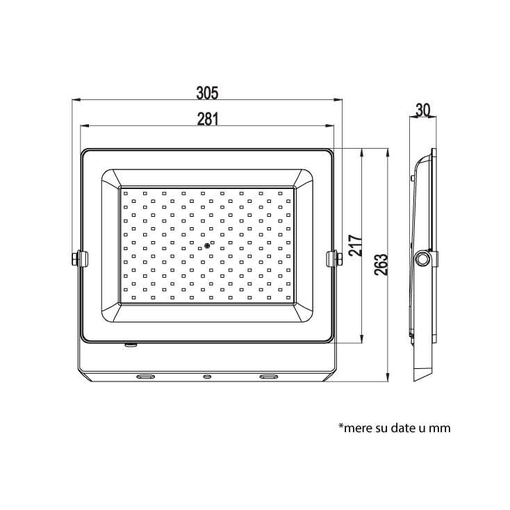 PROSTO LED reflektor 150W 12800lm 6500K crni LRF048W-150