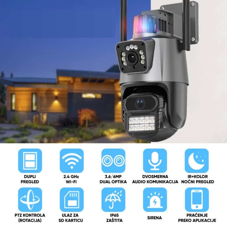 WiFi dual kamera 3+3MP rotacija 355° dual pregled IP65 WFIP-4302X