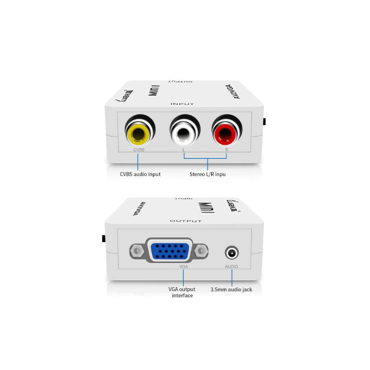 Konvertor AV kompozitni RCA na VGA sa USB napajanjem A-AV-VGA-Mini