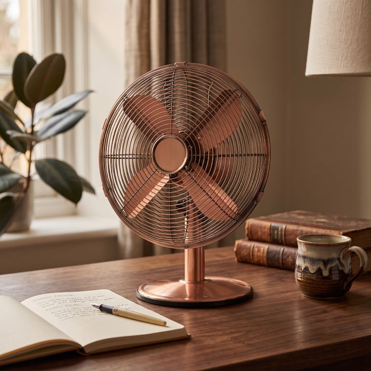 EUROLAMP stoni ventilator 30cm 50W bakarni metalni
