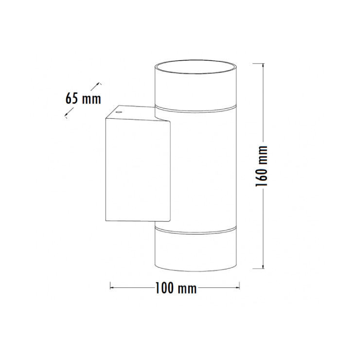 Zidna spoljna lampa bela IP65 2x GU10 gore-dole E250482