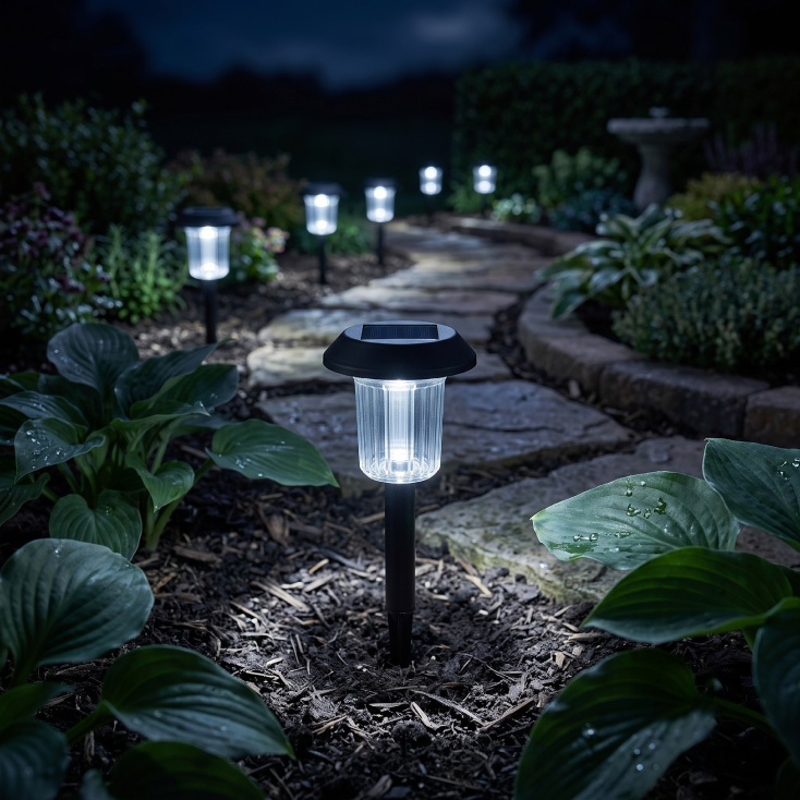 Solarna baštenska LED lampa crna ubadajuća MX842