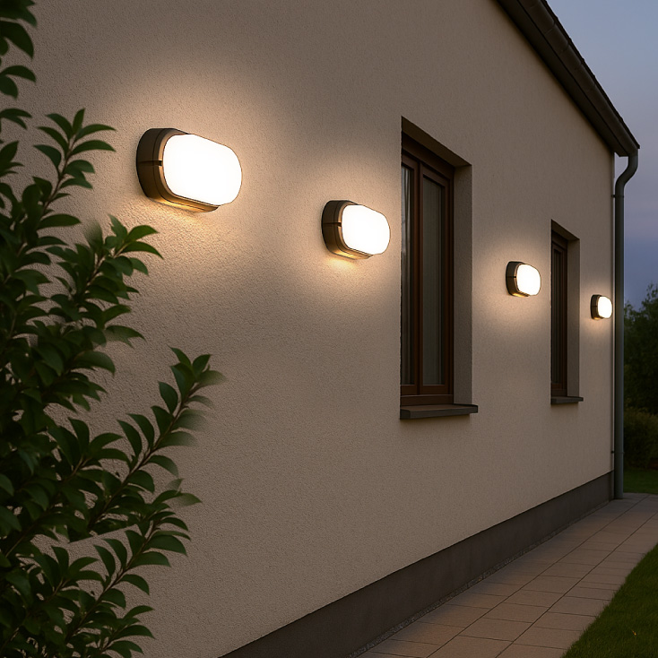 PROSTO ovalna LED spoljna svetiljka crna hladno bela BL215EP10
