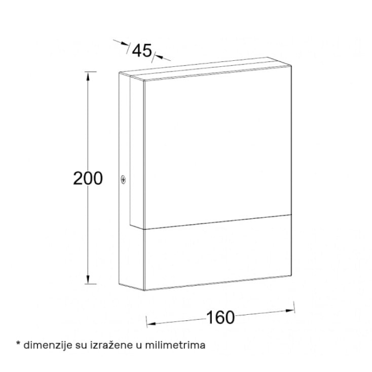 LED zidna spoljna svetiljka crna 10W 4000K IP65 A0301