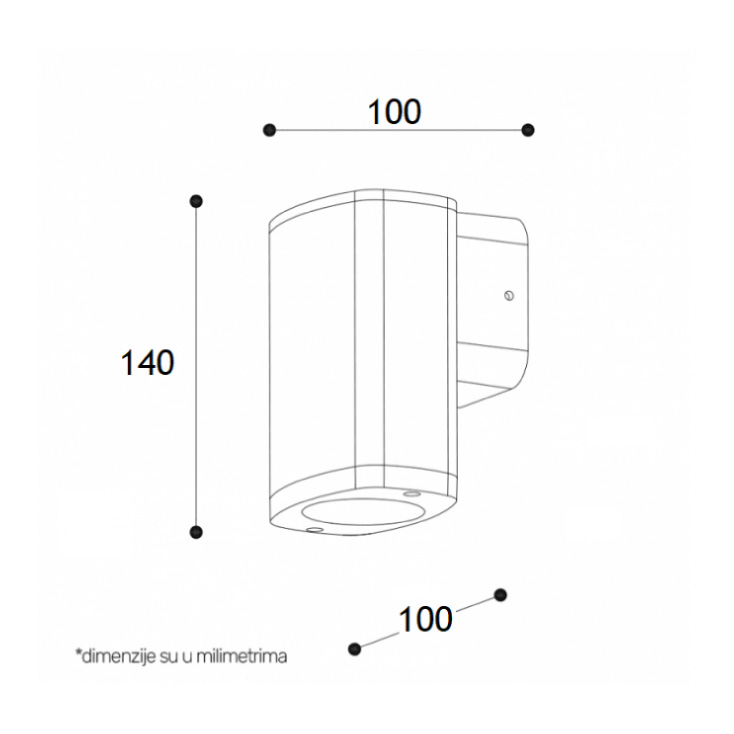 Spoljna zidna lampa GU10 IP54 moderna E250414