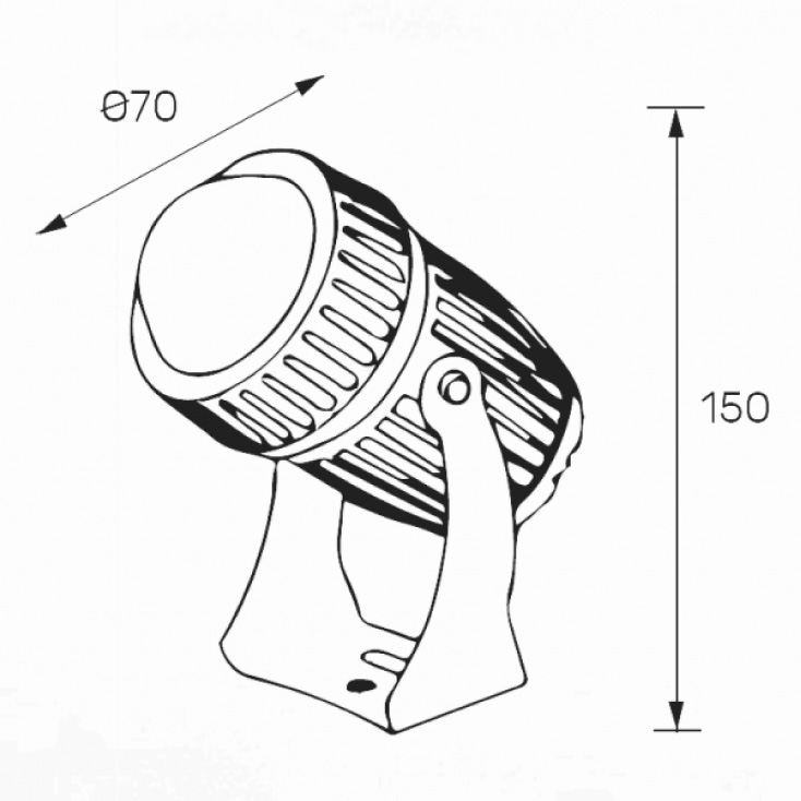 LED spoljna svetiljka aluminijumska 4000K uski snop 5 stepeni E250017