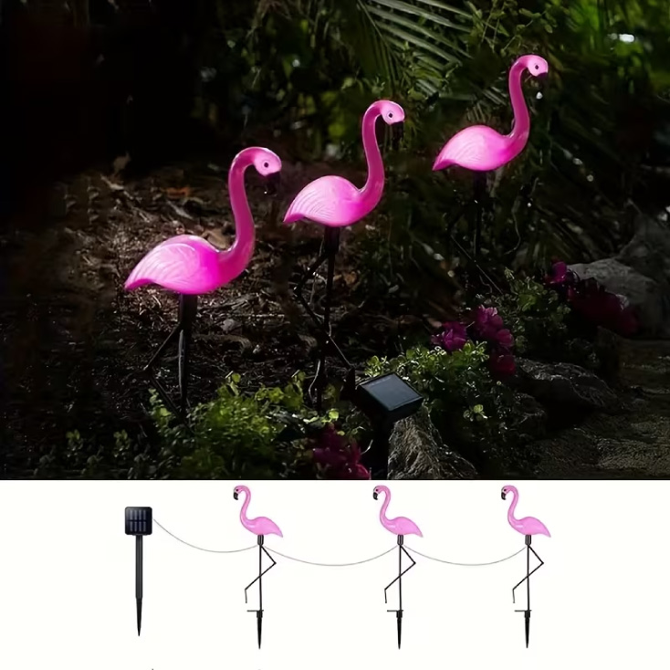 Solarne lampe flamingo, set 3 komada