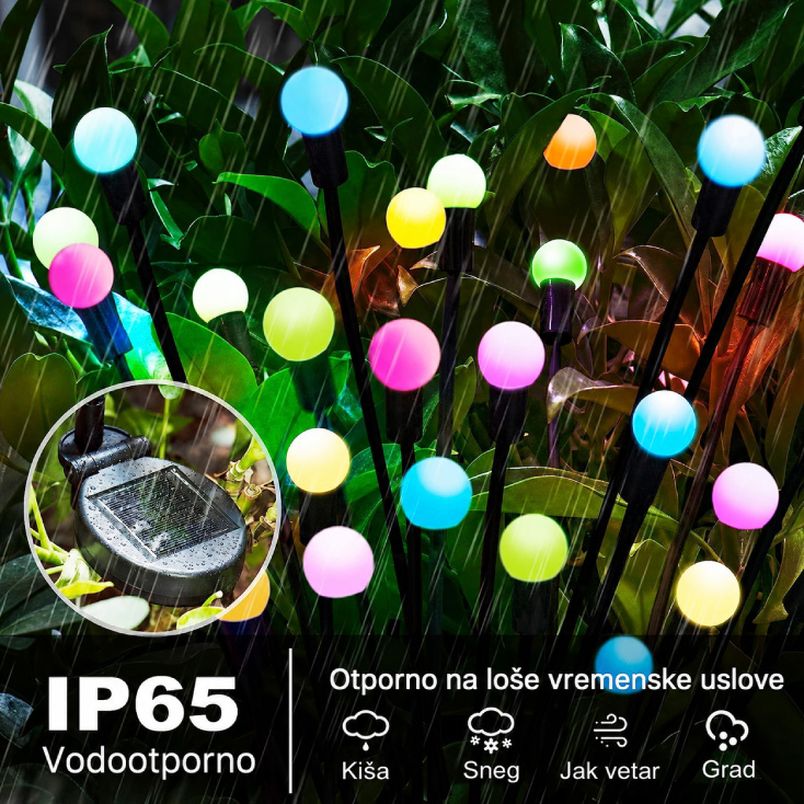 Solarne baštenske lampe RGB, set 2 komada