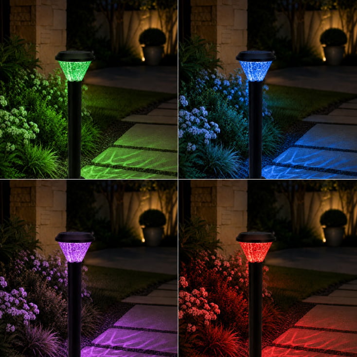 Solarna stubna podna lampa sa daljinskim, RGB