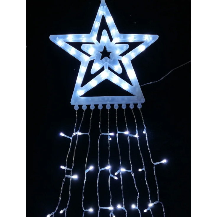 LED niz sa zvezdom 300 dioda 3m, hladno bela, 8 programa (ML-C3001)