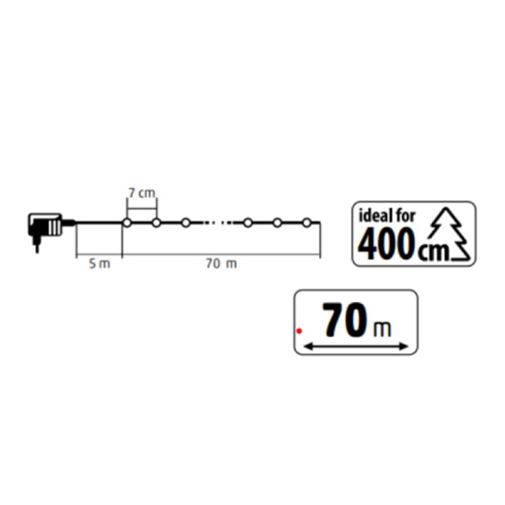 LED dekorativna traka 1000 dioda 70m, toplo bela, dimabilna (KKL1012DWW)