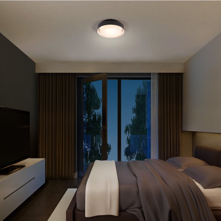 LEDVANCE LED plafonjera 2xE27 crna okrugla 29cm