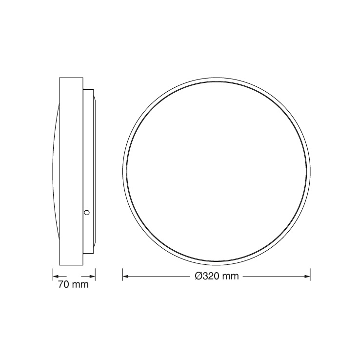 OSRAM LUXO LED plafonjera 18W 6500K crna